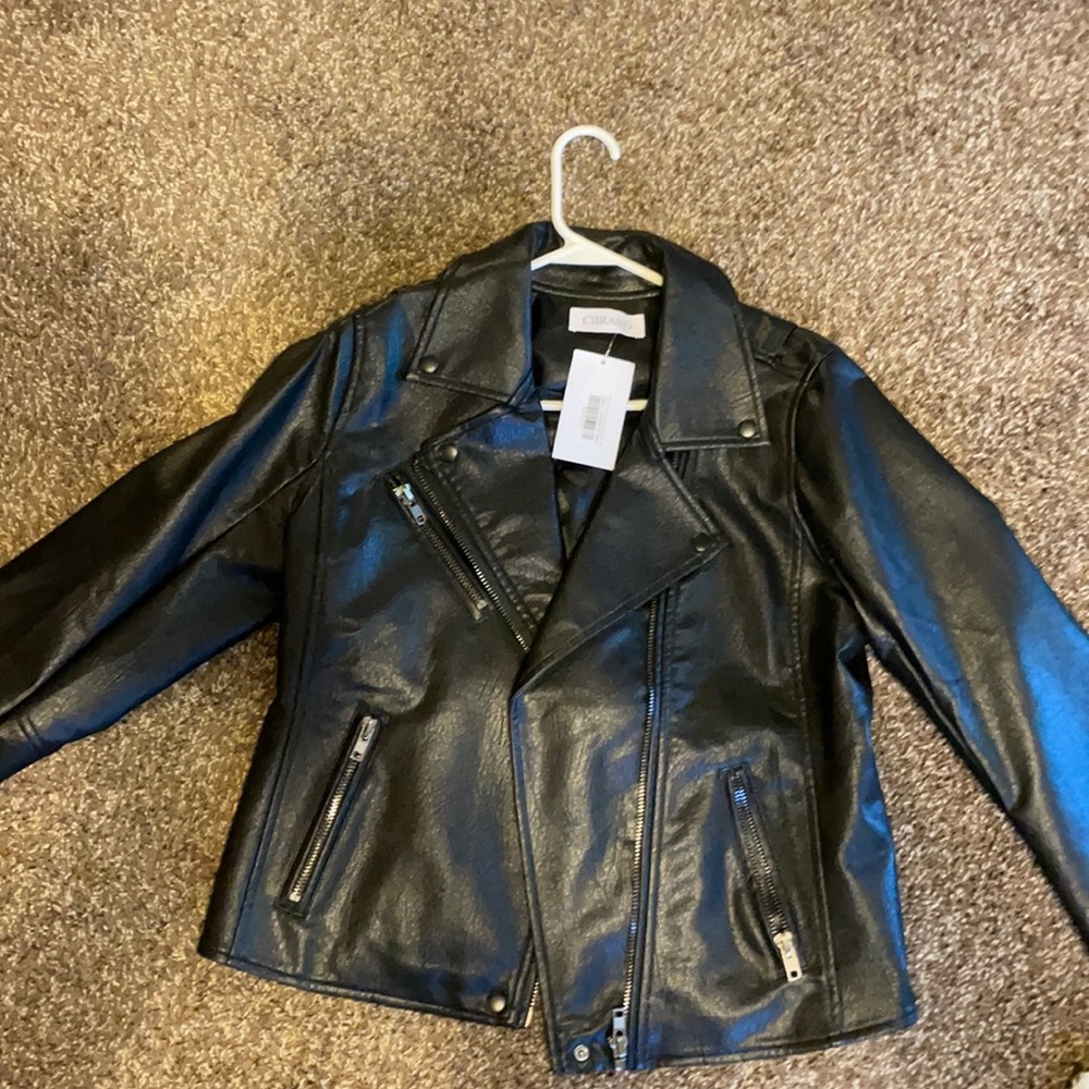 Leather jacket size Large with new tags
